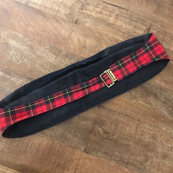 Vintage Scottish tartan plaid red cummerbund - Picture 3 of 4